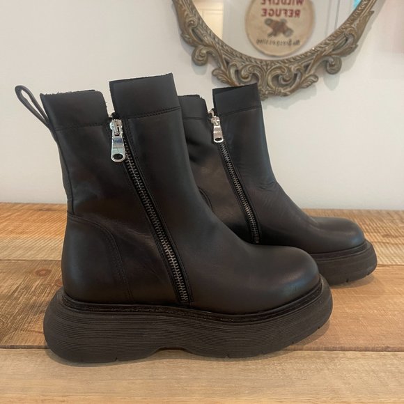 FREE PEOPLE Mara Zip Moto Boots Black size 8.5 NWOB $298 - Picture 8 of 15